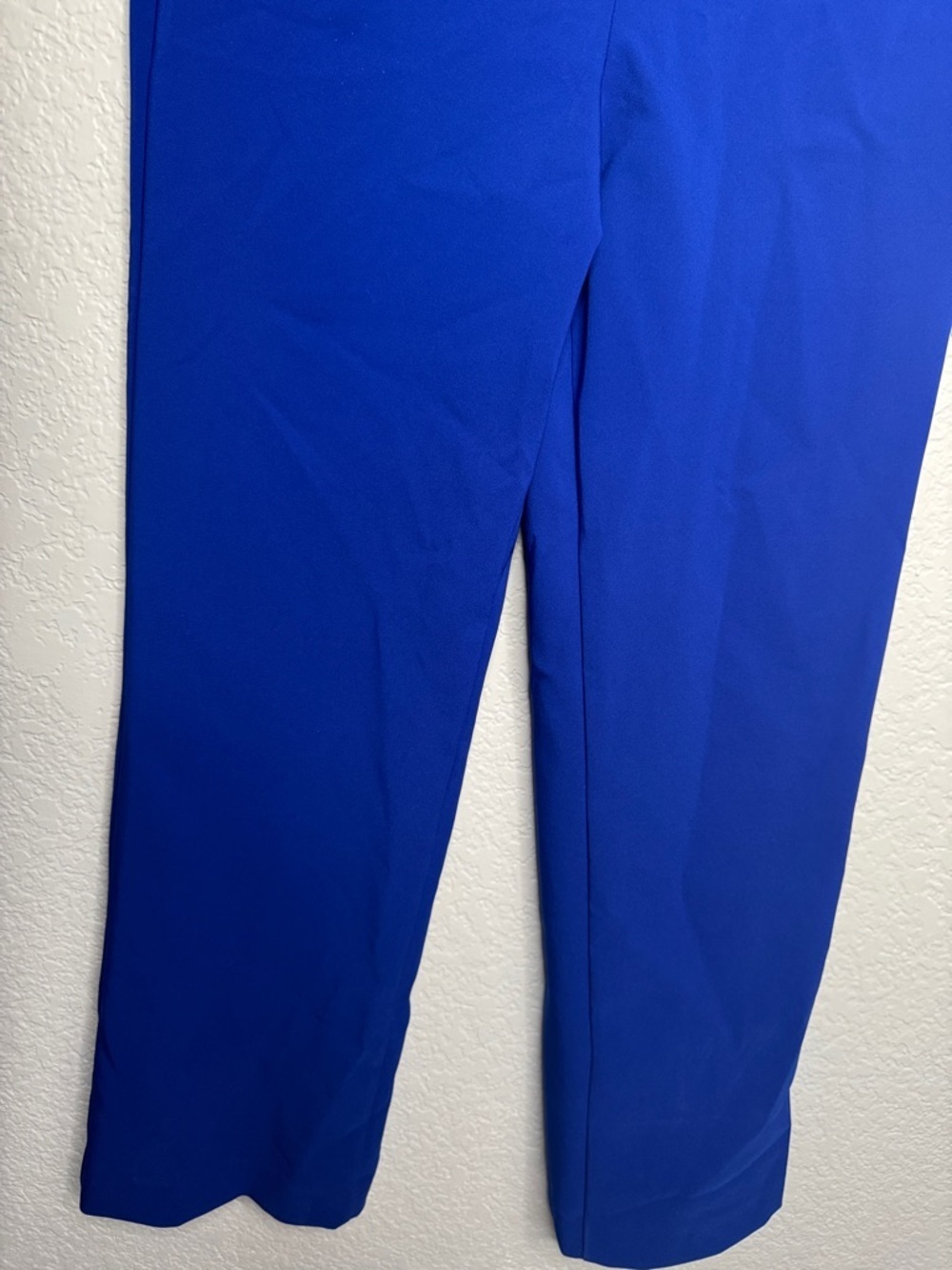 NEW Aidan Mattox Blue One Shoulder Crepe Jumpsuit Side Cut Out Size 6 - Picture 3 of 8